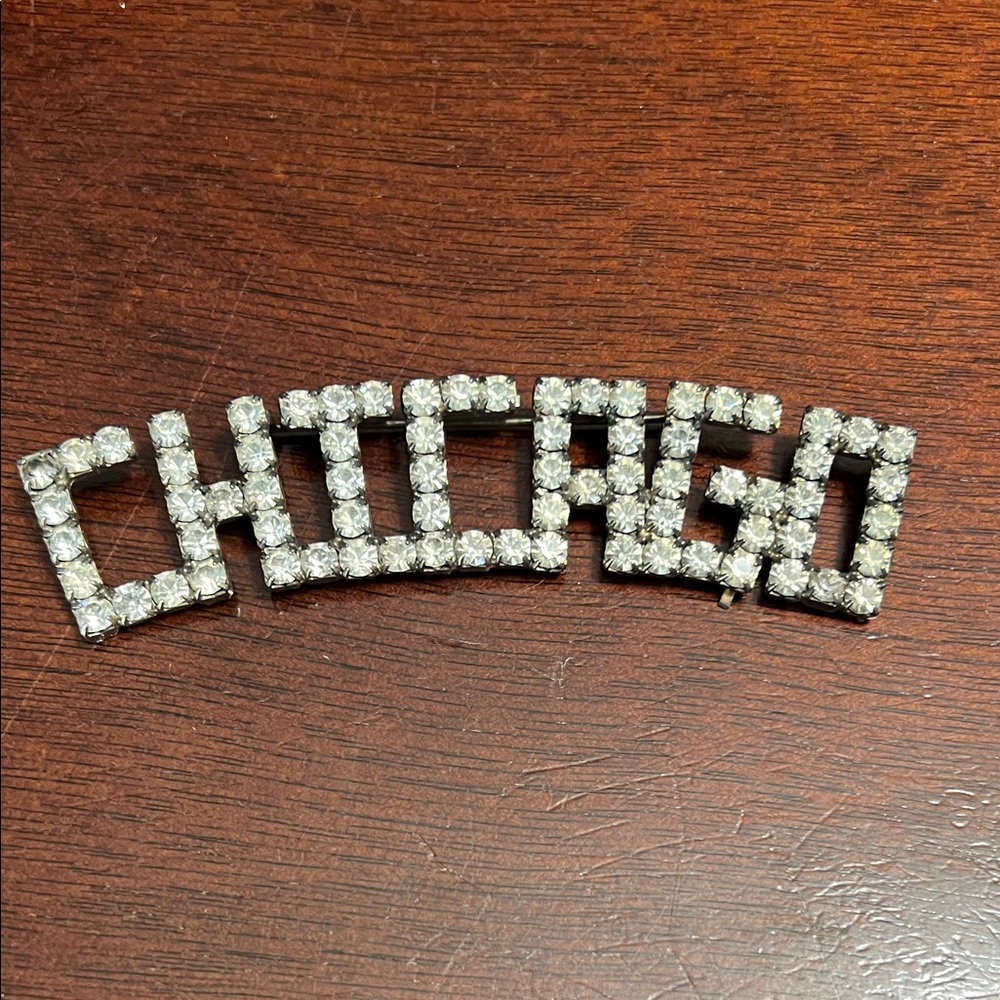 Sparkling Chicago Rhinestone Brooch